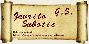 Gavrilo Subotić vizit kartica